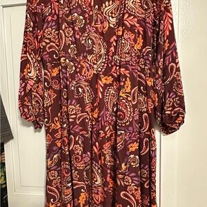 St. John's Bay Multicolor Paisley Long Sleeve Dress